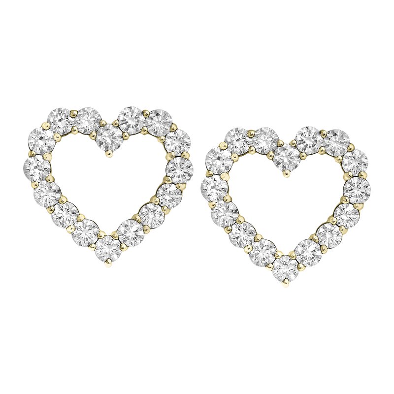 14KT Gold Lab Grown Diamond Heart Earrings