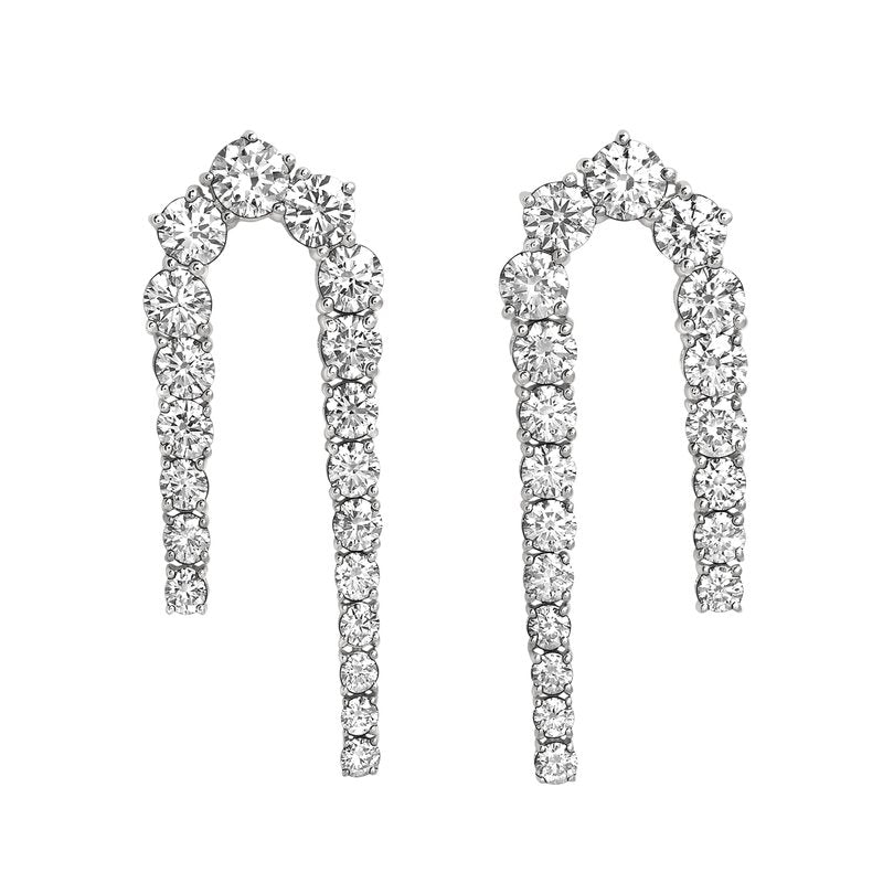 14KT Gold 5 CTW Lab Grown Diamond Dangle Hook Earrings
