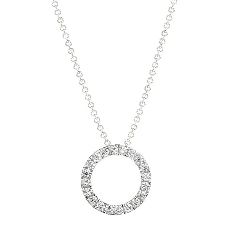 14KT Gold Lab Grown Diamond Basic Circle Pendant
