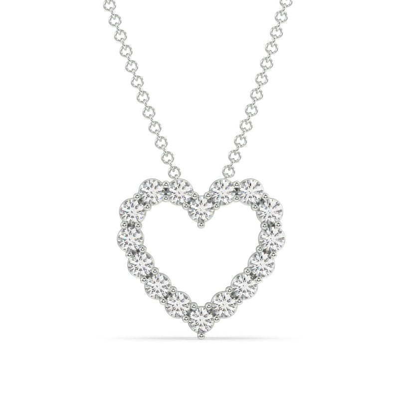 Sterling Silver Lab Grown Diamond Heart Pendant