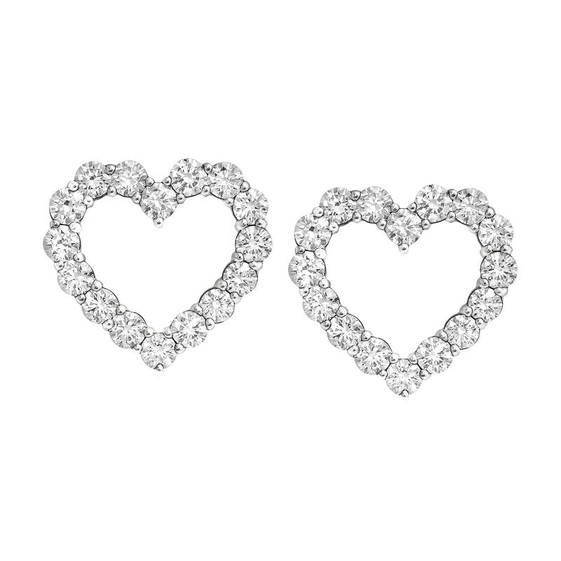 14KT Gold Lab Grown Diamond Heart Earrings