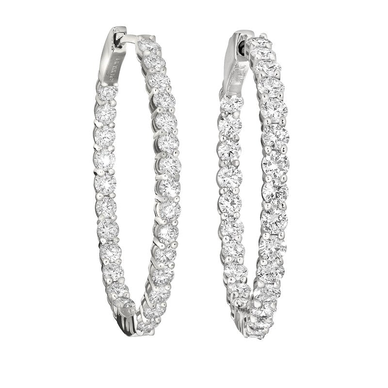 14KT Gold Lab Grown Diamond In-And-Out Hoops Oval