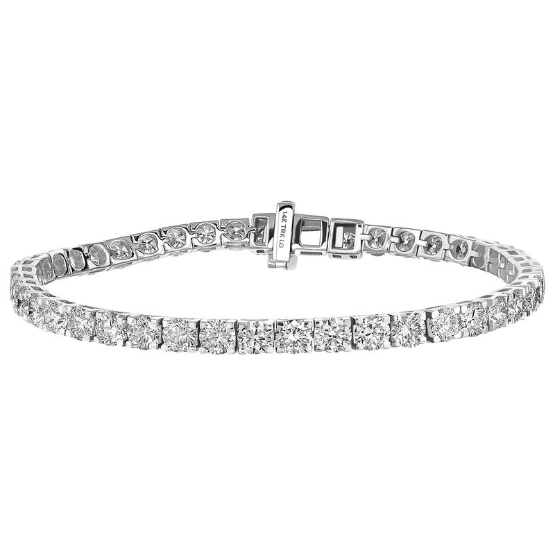 Lab Grown Round Cut Diamond Four Prong Tennis Bracelet