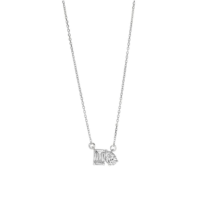 14KT Gold 1 CTW Lab Grown Diamond Toi et Moi Pendant