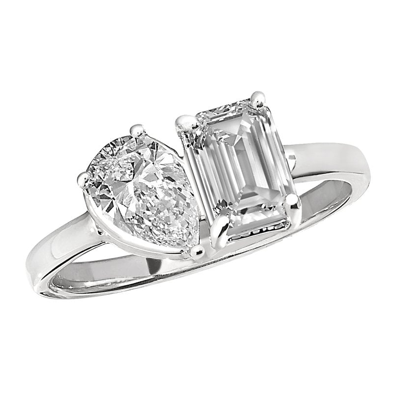 14KT Gold 2CTW Lab Grown Diamond Toi et Moi Ring
