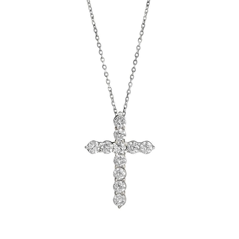 14KT Gold Lab Grown Diamond Cross Pendant