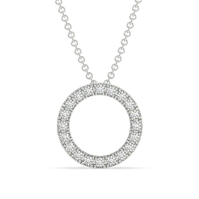 Sterling Silver Lab Grown Diamond Circle Pendant