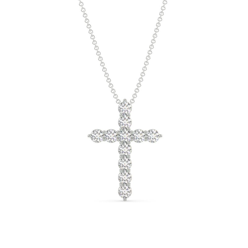Sterling Silver Lab Grown Diamond Cross Pendant