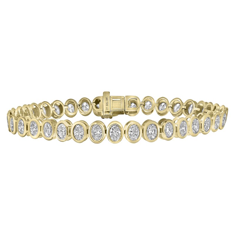 6 CTW Lab Grown Oval Cut Bezel Diamond Tennis Bracelet