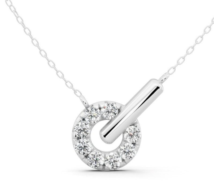 1/2 CTW Fashion Circle Lock Pendant