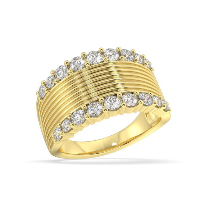 1 CTW Lab-Grown Diamond Double Border Ring