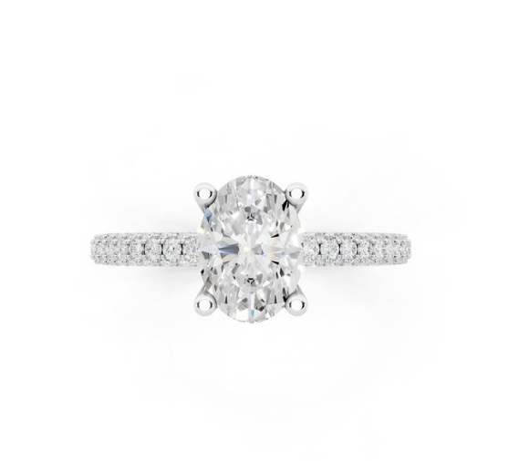 Oval Cut Lab-Grown Diamond Double Hidden Halo Ring