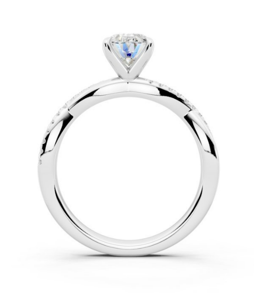 Oval Cut Petite Twisted Ring Lab-Grown Diamond