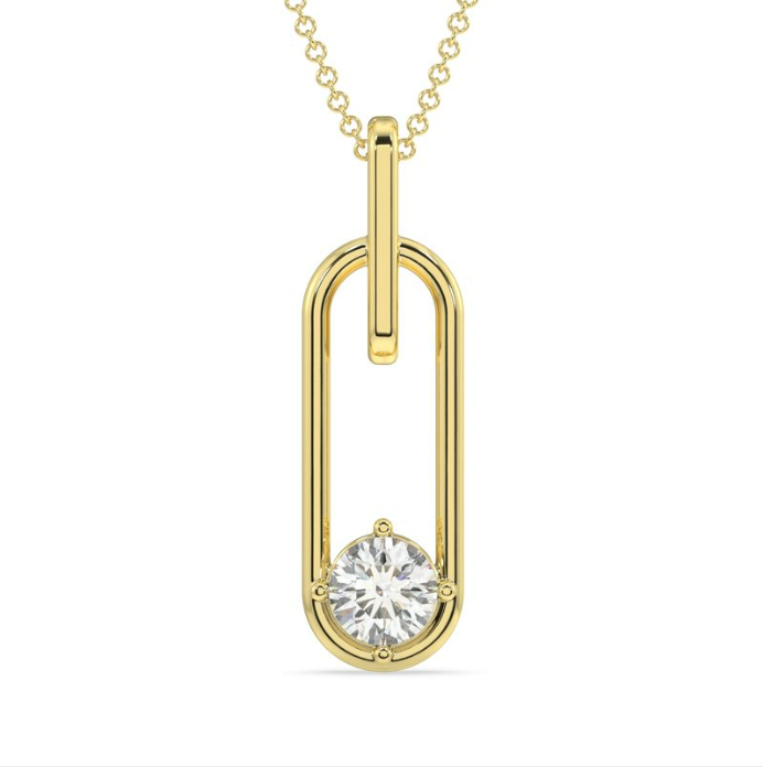 1 CTW Lab Grown Paperclip Pendant