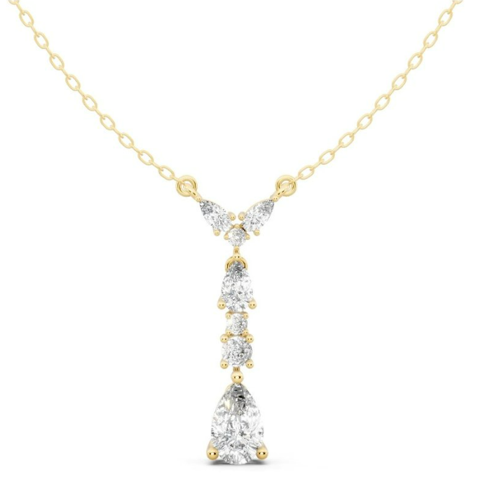 1 1/4 CTW Pear and Round Fashion Pendant