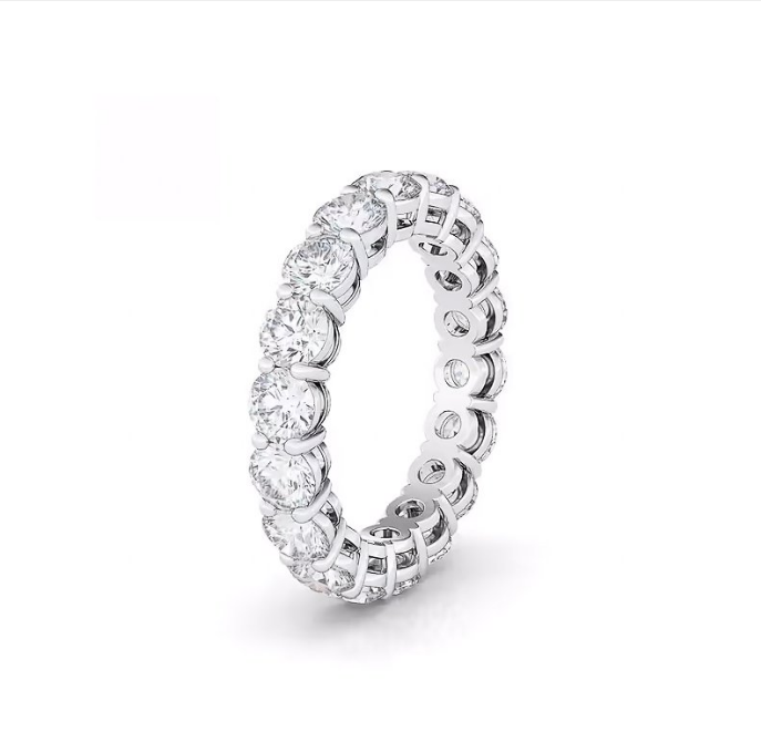 Round 4 Prong Basket Setting Eternity Ring