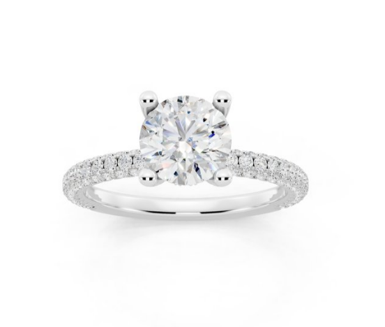 Round Lab-Grown Diamond Double Hidden Halo Ring