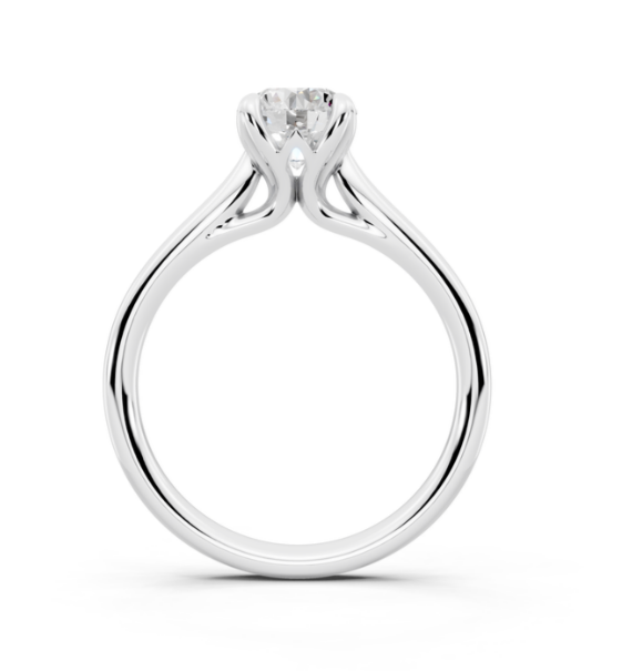 Round Solitaire Lab-Grown Diamond Petal Prong Ring
