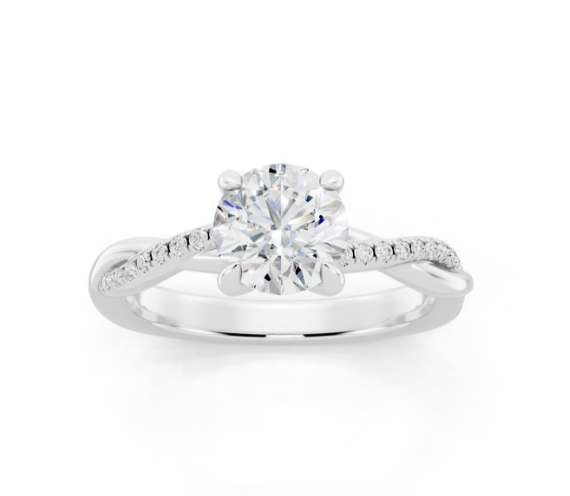 Round Petite Twisted Ring Lab Grown Diamond