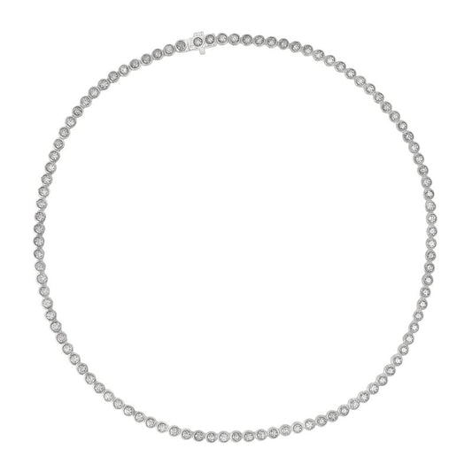 10 CTW LAB GROWN ROUND BEZEL NECKLACE