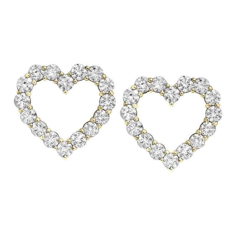 14KT GOLD LAB GROWN HEART EARRING