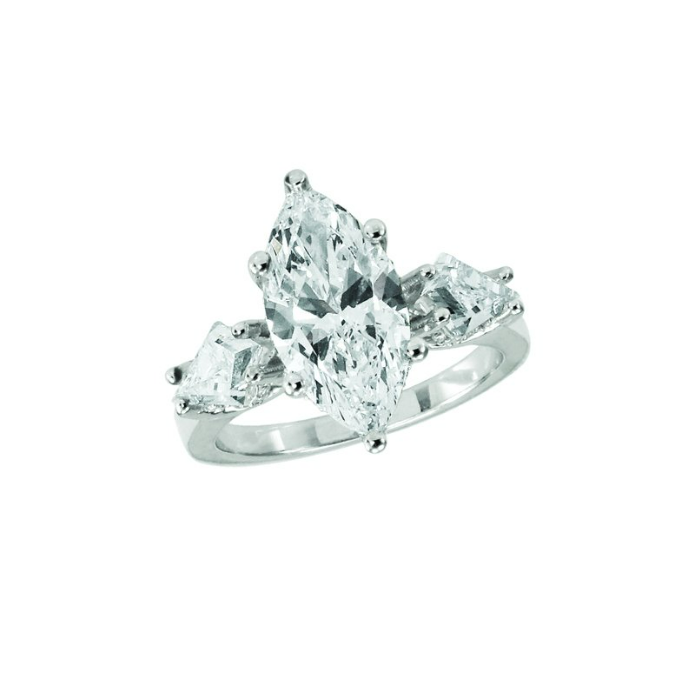 4.50 Ctw Ring with 3 Ct Center Marquise Lab-Grown Diamond