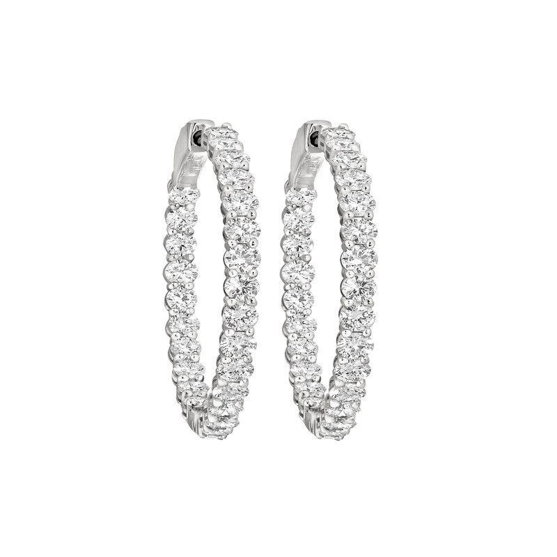 14KT Gold Lab Grown Diamond In-And-Out Hoops