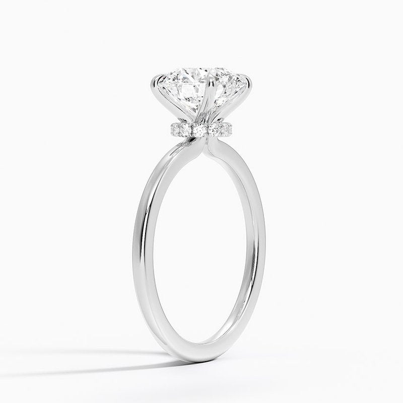 14KT GOLD LAB GROWN HIDDEN HALO SOLITAIRE RING