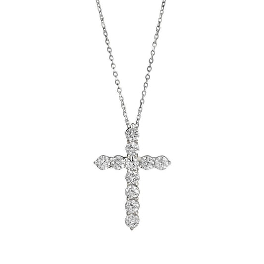 14KT GOLD  LAB GROWN CROSS PENDANT