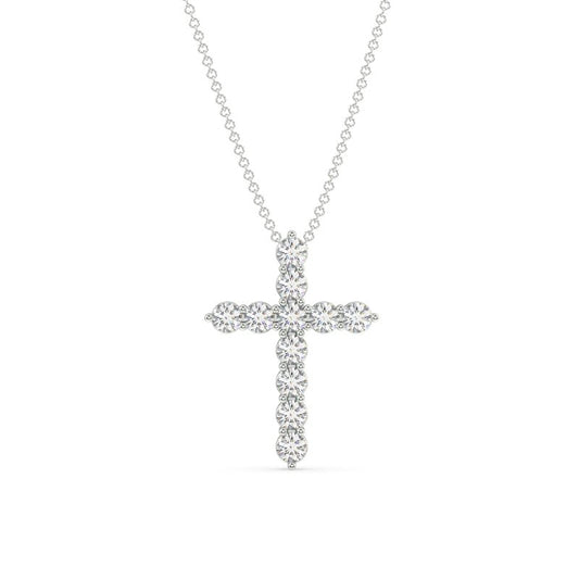 .925 STERLING SILVER LAB GROWN CROSS PENDANT