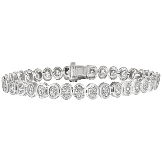 6 CTW LAB GROWN BEZEL OVAL BRACELET