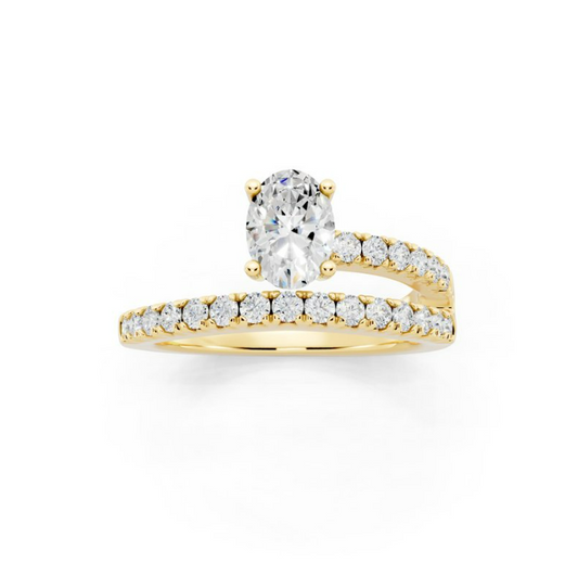 1 CTW Centre Oval and Side Round Lab-Grown Diamond Fashion Ring