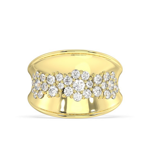 1 CTW Lab-Grown Diamond Concave Ring
