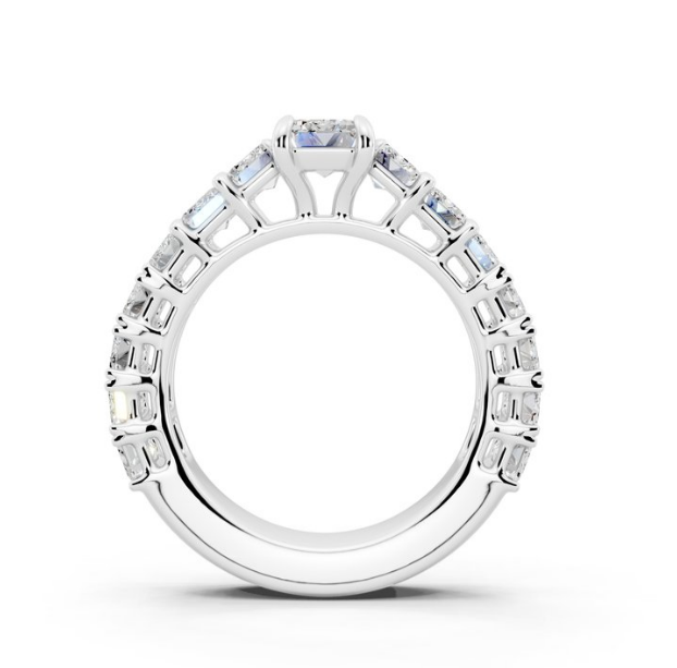Emerald Cut Lab-Grown Diamond Graduating Eternity Ring