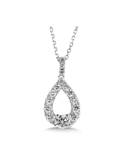 Sterling Silver Lab Grown Fancy Pear Shape Pendant