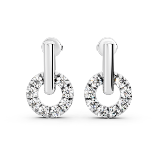 1/2 CTW Fashion Circle Lock Earring