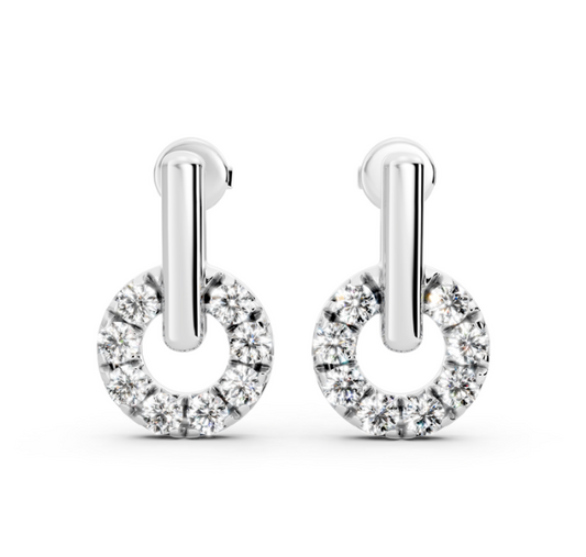 1/2 CTW Fashion Circle Lock Earring
