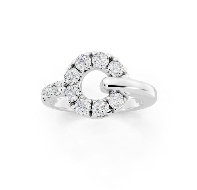 3/4 CTW Lab-Grown Diamond Fashion Circle Lock Ring