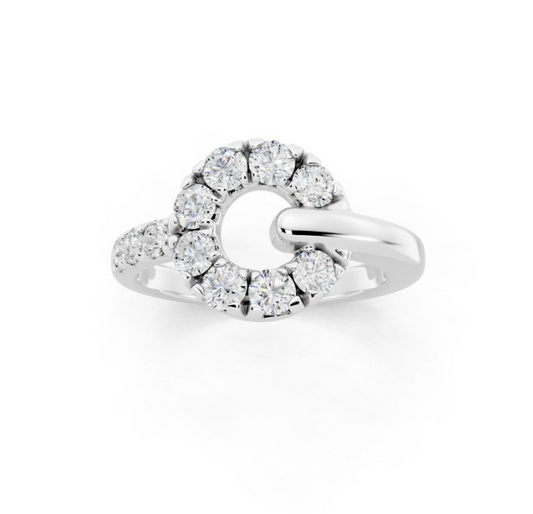 3/4 CTW Lab-Grown Diamond Fashion Circle Lock Ring