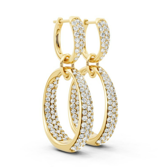 2 CTW Fashion Linked Hoop Earring