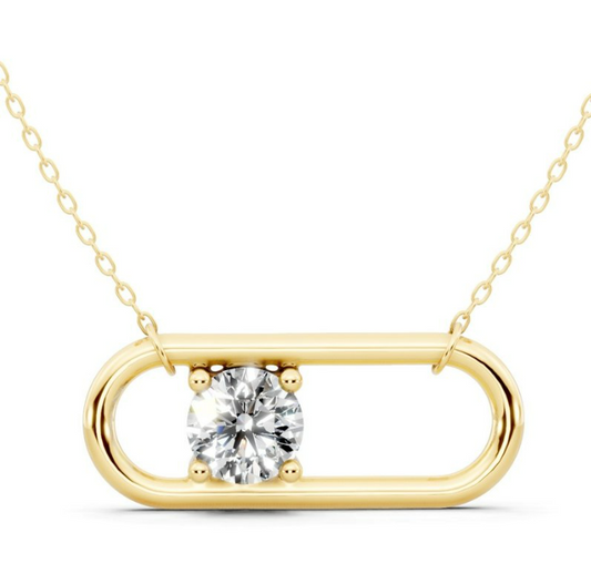 1/2 CTW Fashion Paperclip East West Pendant