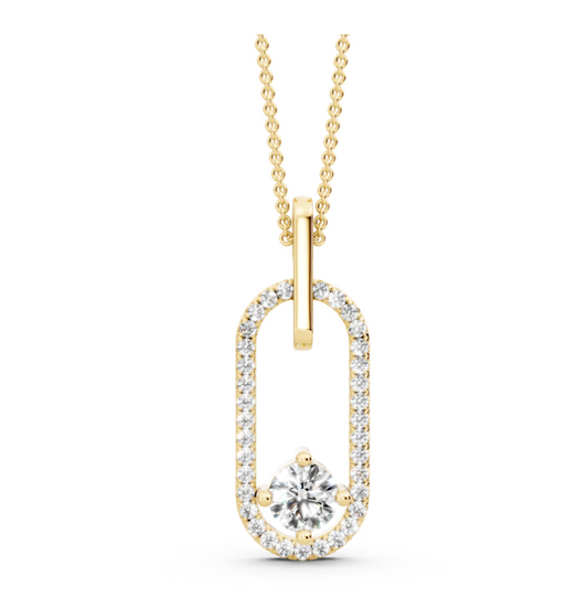 3/4 CTW Fashion Paperclip Pave Pendant