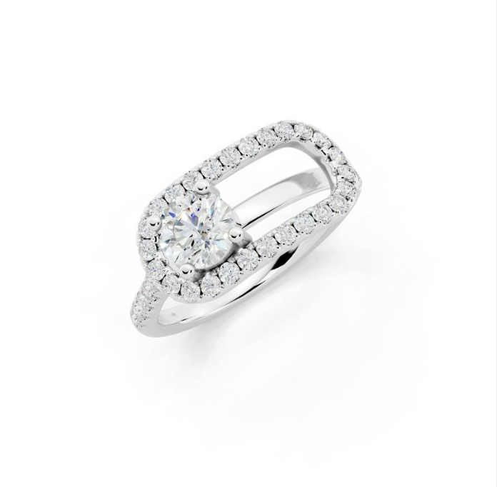 1 CTW Lab-Grown Diamond Fashion Paperclip Ring