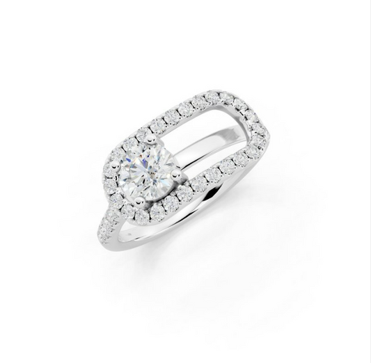 1 CTW Lab-Grown Diamond Fashion Paperclip Ring