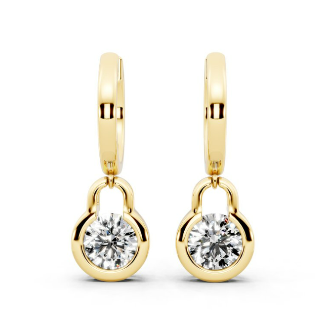 2 CTW Fashion Round Lock Earring