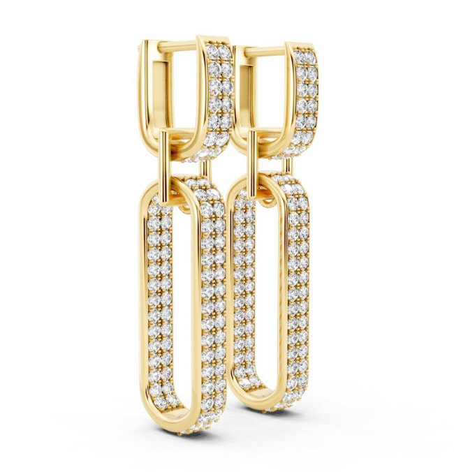 2 CTW Fashion Straight Link Hoop Earring