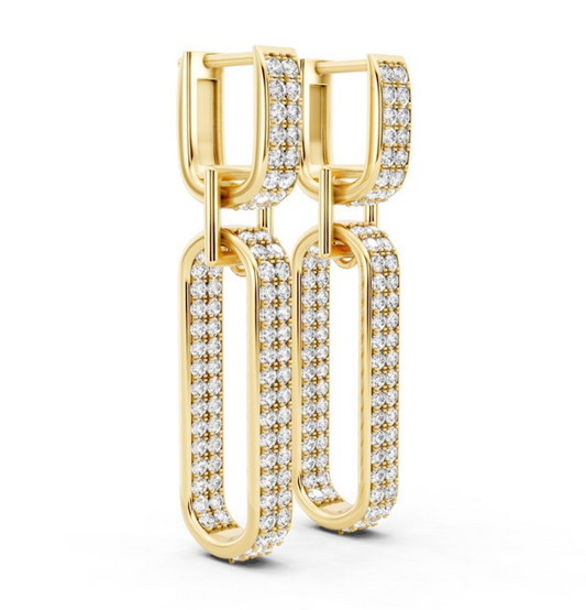 2 CTW Fashion Straight Link Hoop Earring