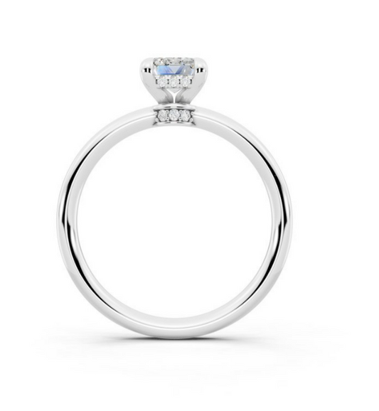 Gallery Emerald Cut Hidden Halo Ring Lab-Grown Diamond