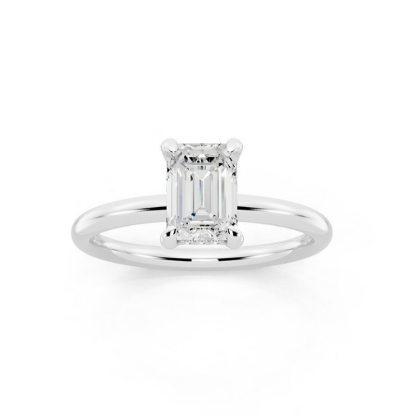 Gallery Emerald Cut Hidden Halo Ring Lab-Grown Diamond