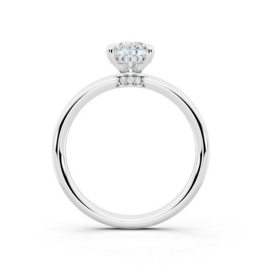 Gallery Oval Cut Lab-Grown Diamond Hidden Halo Ring